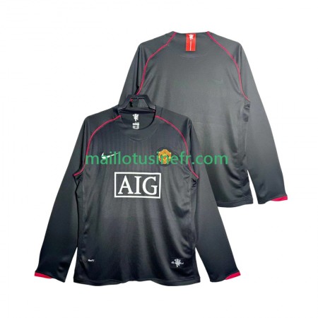 Maillot de Foot Manchester United 2007 2008 Extérieur Retro Manches Longues